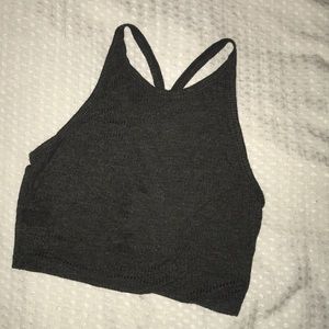 Grey Racerback Crop Top
